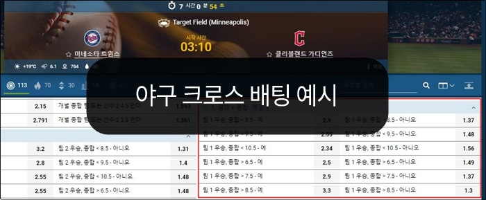 야구 크로스 배팅 예시