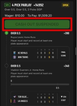 캐시 아웃 비활성화